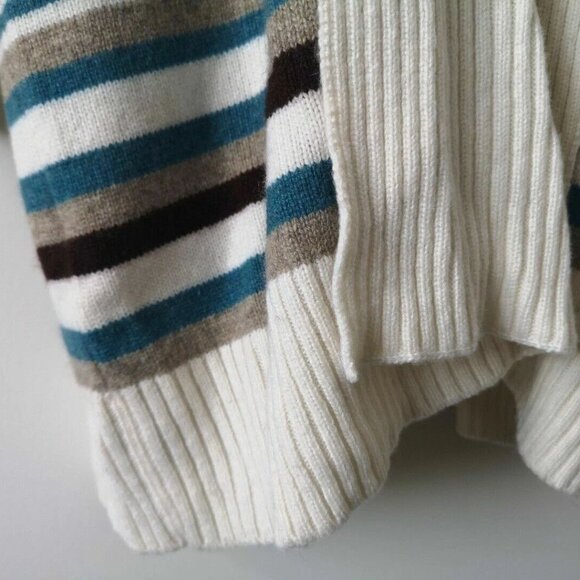 NWT ESKANDAR White Multi Cashmere Shawl Collar Striped Long Cardigan One Size OS - Picture 5 of 8